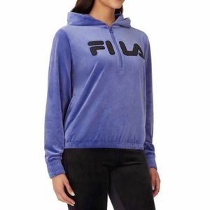 File Women’s velour quarter zip hoodie